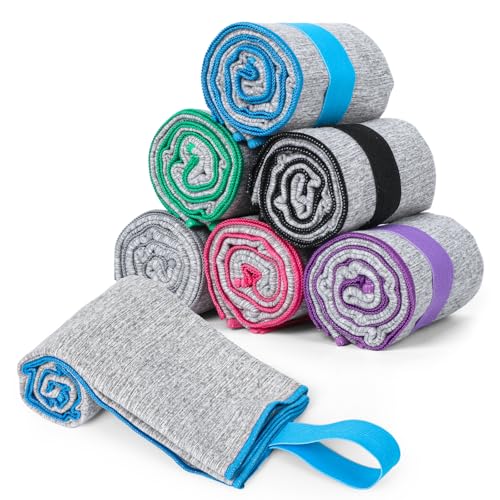 6 Pack Microfiber Gym Towels Quick Dry Lightweight Sweat Towel for Men Women Working Out Fitness Tennis Running Hiking Cycling Fishing Camping(6 Pack(Grey)) - color: 6 Pack(grey)