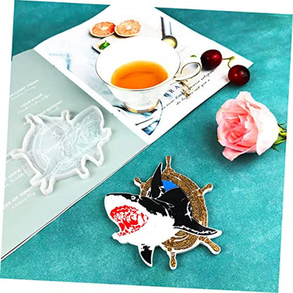 Shark Shape DIY Silicone Coaster for Epoxy Resin Mat Creative Table Decor for Home and Coffee Lovers