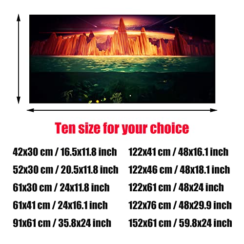 NIMOSA Aquarium Background Fish Tank Decorations Pictures 3D Effect PVC Adhesive Poster 3D Underwater Sea Mountains Earth Backdrop Decoration Paper Cling Decals Sticker,122x76cm - size: 122x76cm