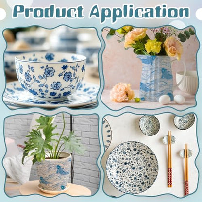BENECREAT 5Pcs Fish Underglaze Transfer Paper, 20.5x14.6inch Koi Ceramic Decals, Porcelain Under Glaze Transfers for Enamel Decals DIY Handicraft Supplies Handcrafted Gifts - color: Blue Fish