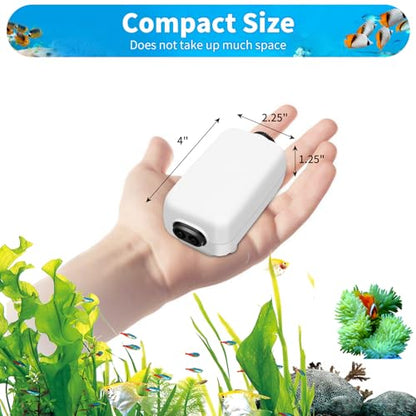 AQUANEAT Aquarium Air Pump for 20-210 Gallon Tank, Fish Air Bubbler, Hydroponic Oxygen Aerator with Stones, Airline Tubing, Check Valves