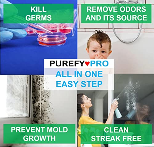 Purefypro Disinfectant Spray (4oz, 1pk) - Kills 99.9999% MRSA, E Coli, Norovirus, Flu and Hepatitis Viruses, HIV Virus, Viruses, VRE, Drug Resistant Germs, Fungi, No Rinse, No Residue - size: 4 Fl Oz (Pack of 1)