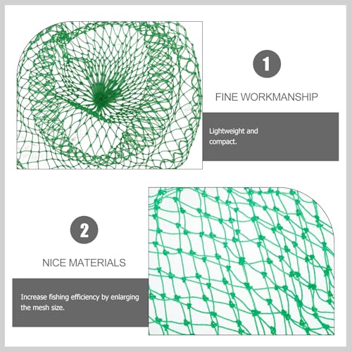 DOITOOL Fishing Net Replacement Head Mesh, Thickened Large Fish Landing Net Mesh Basket for Fish, Lightweight Portable Fishing Catching Tool for Freshwater and Carp Anglers