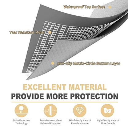 GXMMAT Extra Large Exercise Mat 16'x6'/12'x6'/10'x6'/8'x6'(7mm) - color: Grey Cool, size: 6*10 FT