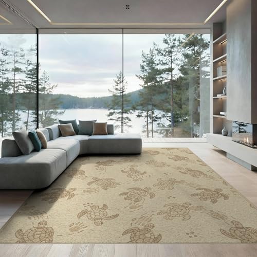9'x12' Washable Flatwoven Rug, Cream Beachy Bubble Stain Resistant Massive Carpet for Dining Room, Basement, Large Office, Non-Slip Chair-Friendly Mat | Ref:1955150 - color: Beige/Pattern 20, size: 9' x 12' (Rectangular)