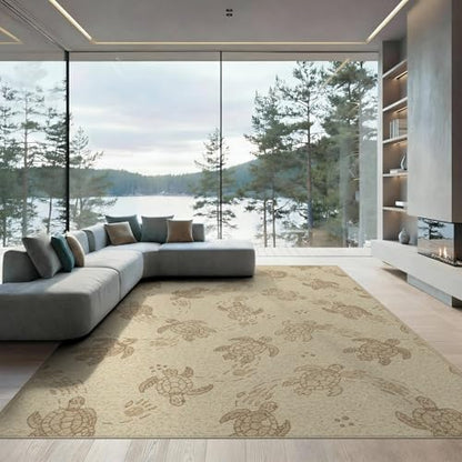 9'x12' Washable Flatwoven Rug, Cream Beachy Bubble Stain Resistant Massive Carpet for Dining Room, Basement, Large Office, Non-Slip Chair-Friendly Mat | Ref:1955150 - color: Beige/Pattern 20, size: 9' x 12' (Rectangular)