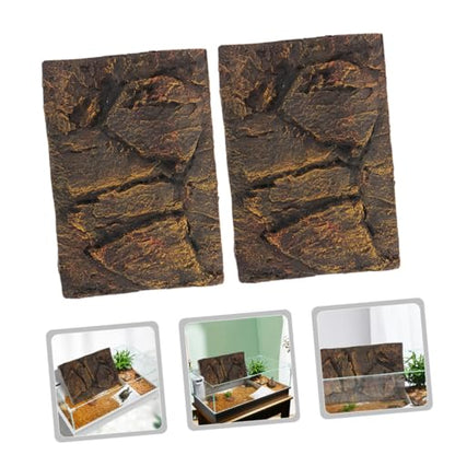 GANAZONO 2pcs Pu Aquarium Background Boards for Turtle Tank and Terrarium Lightweight Decorative Backdrop for Fish Tank Easy Placement and Natural Look
