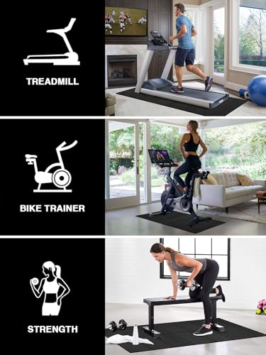 Treadmill Mat, 5'x2.5'/5.6'x2'/6.5'x3'/8'x3',6mm Thickness Exercise Equipment Mat for Carpet Hardwood Floors, Compatible with Walking Pad,Spin Bike,Elliptical Trainer,Rowing Machine - size: 55"L x 25"W x 0.2"Th