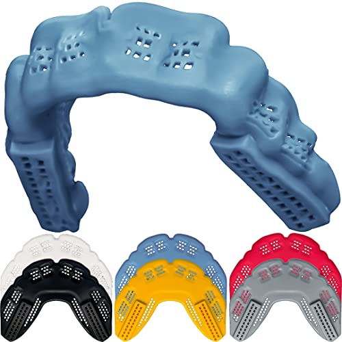 Bulletproof Youth Mouth Guard: Thinnest Most Breathable Kids Mouthguard! - color: Retro Blue Gray, size: YOUTH