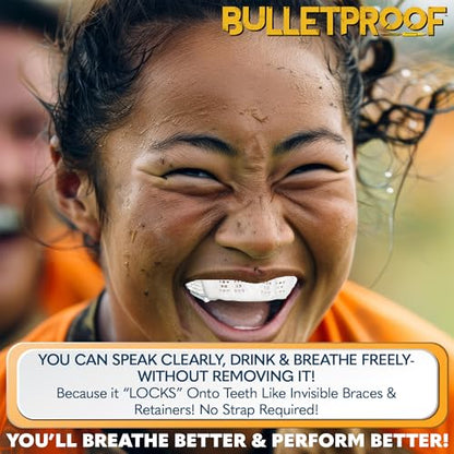 Bulletproof MMA & Boxing Mouth Guard: Thinnest Most Breathable Mouthguard! - color: Dolphin Gray, size: FIGHTING