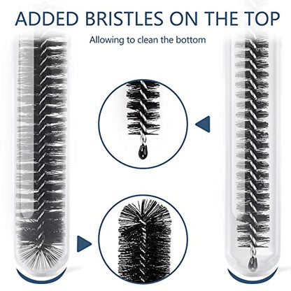 Straw Cleaner Brushes Sets, 12 Pieces 8.2 Inch Botthle Cleaning Brush and Nylon Tube Brush Brush Kit for Sippy Cup, Tumbler, Water Bottle, Drinking Straw (Black)