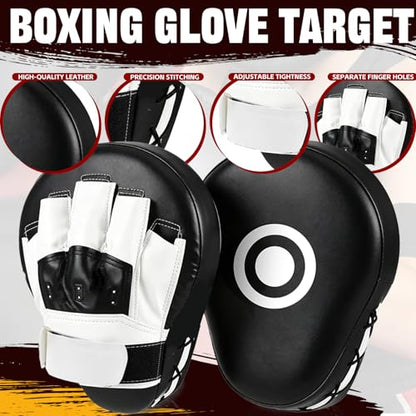 5 PCS Taekwondo Sparring Gear Set Martial Arts Training Equipment Set for Beginners Including Punching Mitts，kick pad，and Boxing pad.Suitable for Teenagers. - color: Black