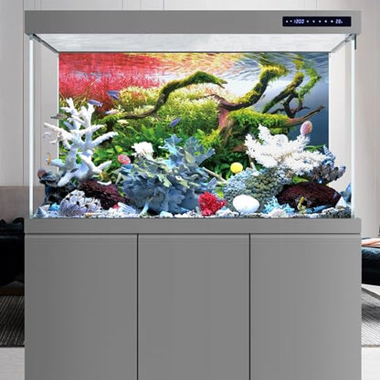 AWERT 48x18 inches Branches Fish Tank Background Stone Seaweed Aquarium Background River Bed & Lake Aquarium Background Vinyl Background