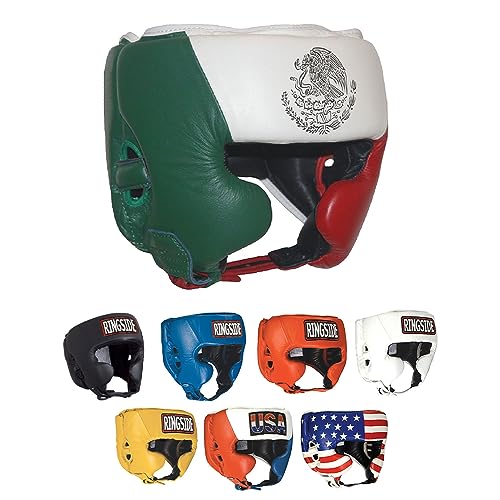 Ringside Competition-Like Boxing Headgear with Cheeks - color: Mexican Flag, size: Small