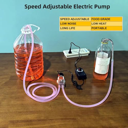 Food Grade Electric Water Transfer Pump, 110V Adjustable Flow (0-2L/Min), for 5 Gallon Water Jugs, Bottled Water, Wine, Cooking, Aquariums – Self-Priming – Quiet, Portable, Easy to Use