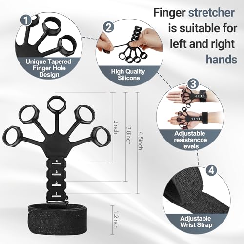 Grip Strength Trainer Kits (5 Pack), Forearm Strengthener with Adjustable Resistance, Grip Strength Tester, Finger Strengthener, Hand Gripper Strengthener for Muscle Building Injury Recover