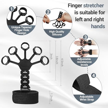 Grip Strength Trainer Kits (5 Pack), Forearm Strengthener with Adjustable Resistance, Grip Strength Tester, Finger Strengthener, Hand Gripper Strengthener for Muscle Building Injury Recover