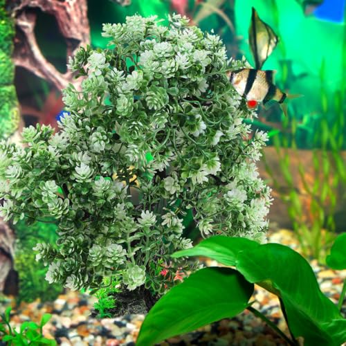 10 Inch Artificial Aquarium Tree Resin Fish Tank Decor Plastic Water Plant for Home Fish Tank Landscape Decoration