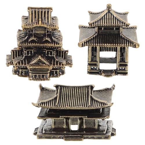 Amosfun 3pcs Mini Pagoda Sculpture Tiny Vintage Miniature Figurine for Zen Garden Micro Landscape Enhancements Aquariums Bookshelves Ornament 1.2"