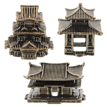 Amosfun 3pcs Mini Pagoda Sculpture Tiny Vintage Miniature Figurine for Zen Garden Micro Landscape Enhancements Aquariums Bookshelves Ornament 1.2"
