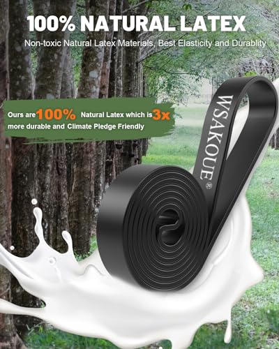 Pull Up Bands, Resistance Bands Set, Exercise Workout Bands for Men & Women, Ideal for Body Stretching, Physical Therapy and Muscle Training - color: Red&Black