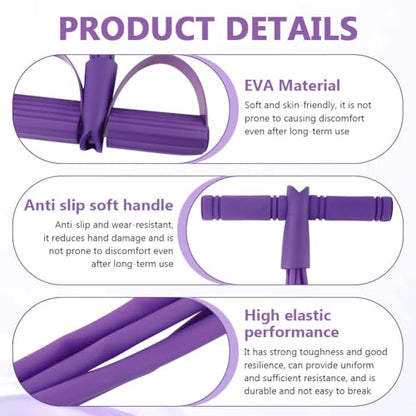 Fitness Resistance Bands- 6 Tube Pedal Ankle Puller with Handle & Tensile Rope for Exercise Sit Up Exercise Equipment Elastic Home Gym Equipment for Women Men - size: 8