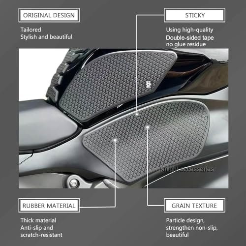 for ZX-6R /ZX 636 ZX6R ZX636 2013-2025 Accessories Fuel Tank Pads Protect Motorcycle Fuel Tank Stickers Fuel Tank Protection Pads Knee Anti-Slip Pads Fuel Tank Grips Tank Pads