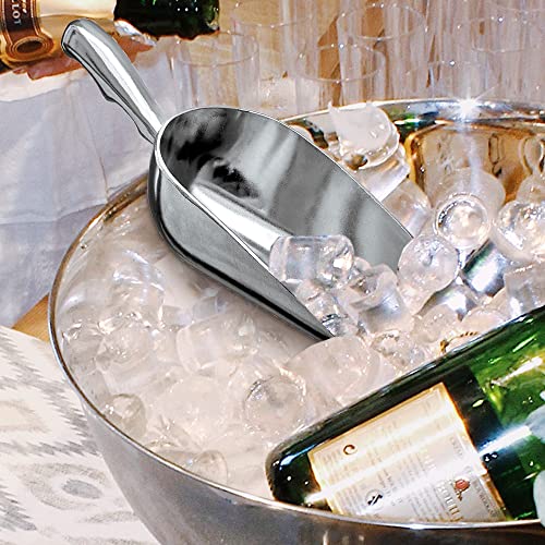 Elsa - 24-Ounce Aluminum Ice Scoops (Set of 2), Cast Aluminum Utility Scoops, Food-Grade, Good for Home and Commercial Use, NOT Dishwasher-Safe, Hand-Wash Recommended