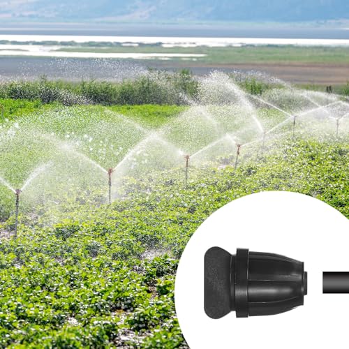 M METERXITY 20-Pack Drip Irrigation Barbed Locking Fittings, 3/8 Inch End Caps Tubing Connector Plastic Coupling for Greenhouse/Aquarium/Garden Watering System, Drip Irrigation Parts