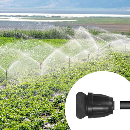 M METERXITY 20-Pack Drip Irrigation Barbed Locking Fittings, 3/8 Inch End Caps Tubing Connector Plastic Coupling for Greenhouse/Aquarium/Garden Watering System, Drip Irrigation Parts