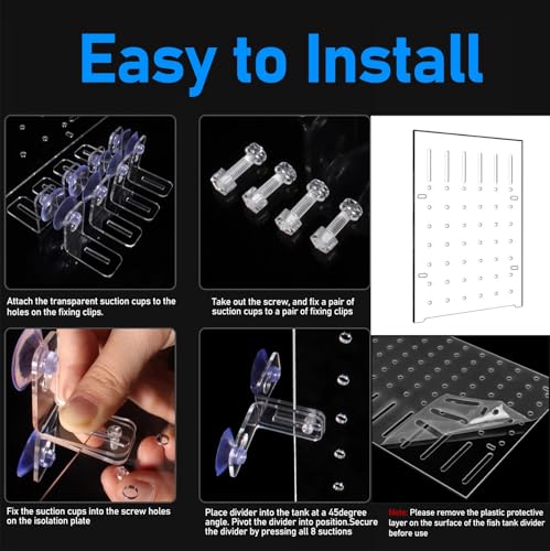 Acrylic Fish Tank Divider, Transparent Aquarium Board for Optimal Fish Separation and Tank Organization, Plate Baffle Cover Blocking Fish Partition Net,One Color-44x70cm/17.3x27.5in