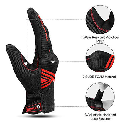 INBIKE Motorcycle Gloves Breathable Mesh Touchscreen Hard Knuckles - color: Red, size: XX-Large