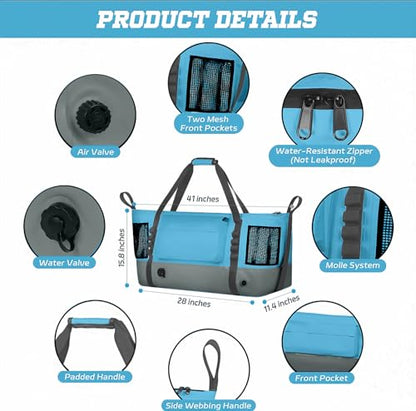 Insulated Fish Cooler Kill Bag with Flat Bottom-26x18 31x14 40x16 50x18 60x20 70x25 Inches Waterproof Fishing tackle Kill Cooler Bag - color: Blue-40x16x10