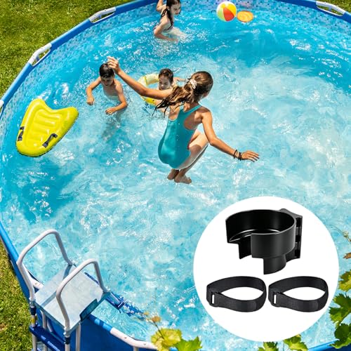 succulentlovers Swimming Pool Plunger Valve Bracket, Swimming Pool Hose Bracket Holders with Zip Ties & Straps Compatible with Most Brands, Pool Pipe Holders Support for Above Ground Pools Accessories