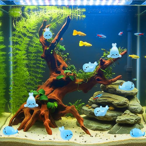 60PCS Glow in The Dark Mini Seal Figurines, Mini Resin Animals, Cute Luminous Seal Animals for Fairy Garden, Aquarium, Potted Plants, Desk Display DIY Crafts