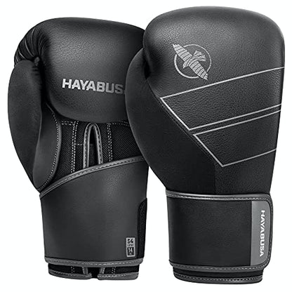 Hayabusa S4 Leather Boxing Gloves | 12oz Boxing Gloves, Muay Thai Gloves, Kickboxing Gloves, Leather Training Gloves, Men and Women, 16oz Boxing Gloves - color: Black, size: 16 oz