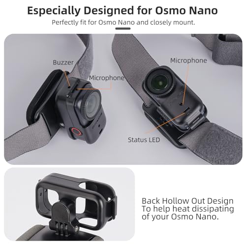 Head Mount for DJI Osmo Nano Camera, Vertical Horizontal 360 Angle Adjustable Quick Release Head Strap Mount, First-Person View Outdoor Shooting Bracket for DJI Nano Accessories