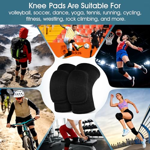 Volleyball Knee Pads 1 Pairs Soft Black Kneepads for Women Youth Girls, for Sports Dance Football Yoga Tennis Running Cycling Workout, Athletic Knee Pads for Volleyball Players (Black, Medium) - size: Black, Medium