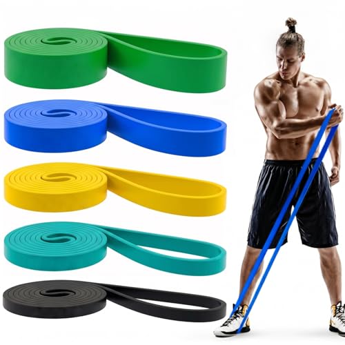 Pull Up Bands, Resistance Bands Set, Exercise Workout Bands for Men & Women, Ideal for Body Stretching, Physical Therapy and Muscle Training - color: Blue&Green
