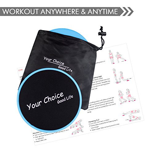 Your Choice Core Sliders - Dual Sided Exercise Gliding Discs for Carpet & Hardwood, 7" Workout Sliders