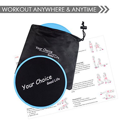 Your Choice Core Sliders - Dual Sided Exercise Gliding Discs for Carpet & Hardwood, 7" Workout Sliders