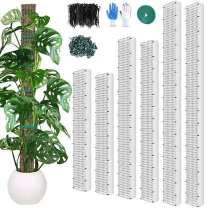 24"+40"+60" Metal Moss Pole - 6 Pack D Shape Sphagnum Moss Pole, Moss Poles for Climbing Plants, Monstera, Climbing Plants Indoor