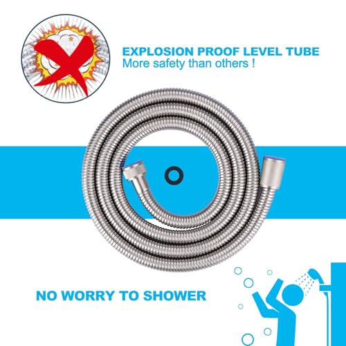 Brushed Nickel Finished Shower Hose, 79 Inch SUS 304 Stainless Steel Extra Long Shower Head Hose Replacement for Pet Bathroom Cleaning - color: Brushed Nickel, size: 79inch