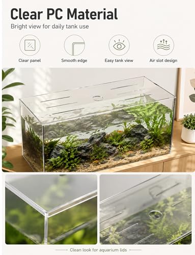 Clear Aquarium Lid with Feeding Hole, 0.12 inches Transparent Fish Tank Cover with Air Slots, Anti Jump Cover for DIY Top Tanks, for Daily Fish Care(81x25cm) - size: 81x25cm