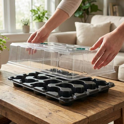 3 Inch Seed Starting Trays with Humidity Domes for Plants, 4 Pack 20-Cell Seedling Starter Trays, Plant Starter Germination Trays for Pots Seedlings for Indoor,3" Opening Compatible Pots - size: 3 Inch, style: 4 Pack Seed Starter Tray+Humidity Dome