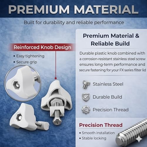 2 Pack A20215 Replacement Parts Compatible with Fluval Canister Filters, Lid Fastener Compatible with Fluval FX6 FX5 FX4 FX2, Includes 2 Fasteners & 4 Barrel Nuts, Secure Fit and Long Lasting - size: 2 PACK