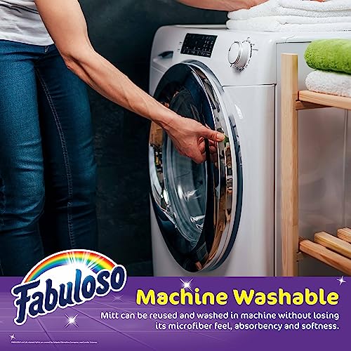 Fabuloso Microfiber Cleaning Mitt Glove, Lint-Free Scratch-Free Dusting and Washing for Furniture, Blinds, Baseboards, Shelves and Car Interior, One Size Fits All, Purple, 1 Count