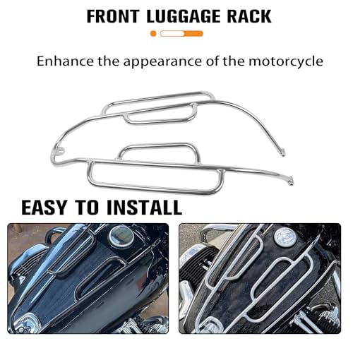 CHIFUN Fuel Tank Luggage Rack Gas Tank Protection Guard Compatible with BMW R18 2020-2023 / R18 Classic 2021-2023 Black Steel Motorcycle Front Shelf Bracket - color: black