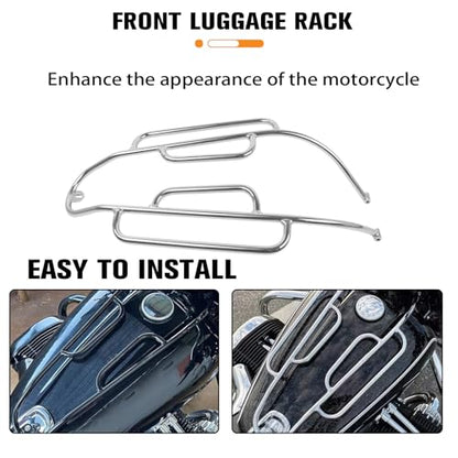 CHIFUN Fuel Tank Luggage Rack Gas Tank Protection Guard Compatible with BMW R18 2020-2023 / R18 Classic 2021-2023 Chrome Steel Motorcycle Front Shelf Bracket - color: chrome