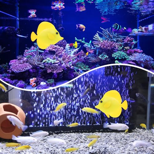 MERRYHAPY Luminous Aquarium Simulation Fish 3.14X2.75X0.39In Realistic Floating Tropical Fake Fish Decoration for Tank Landscaping and Aquarium Ornaments